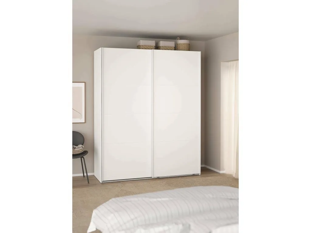 Armario multiusos 2 puertas Francomuebleses Muebles multifuncionales Zapatero Armario para zapatos 179x65 h220 cm Blanco