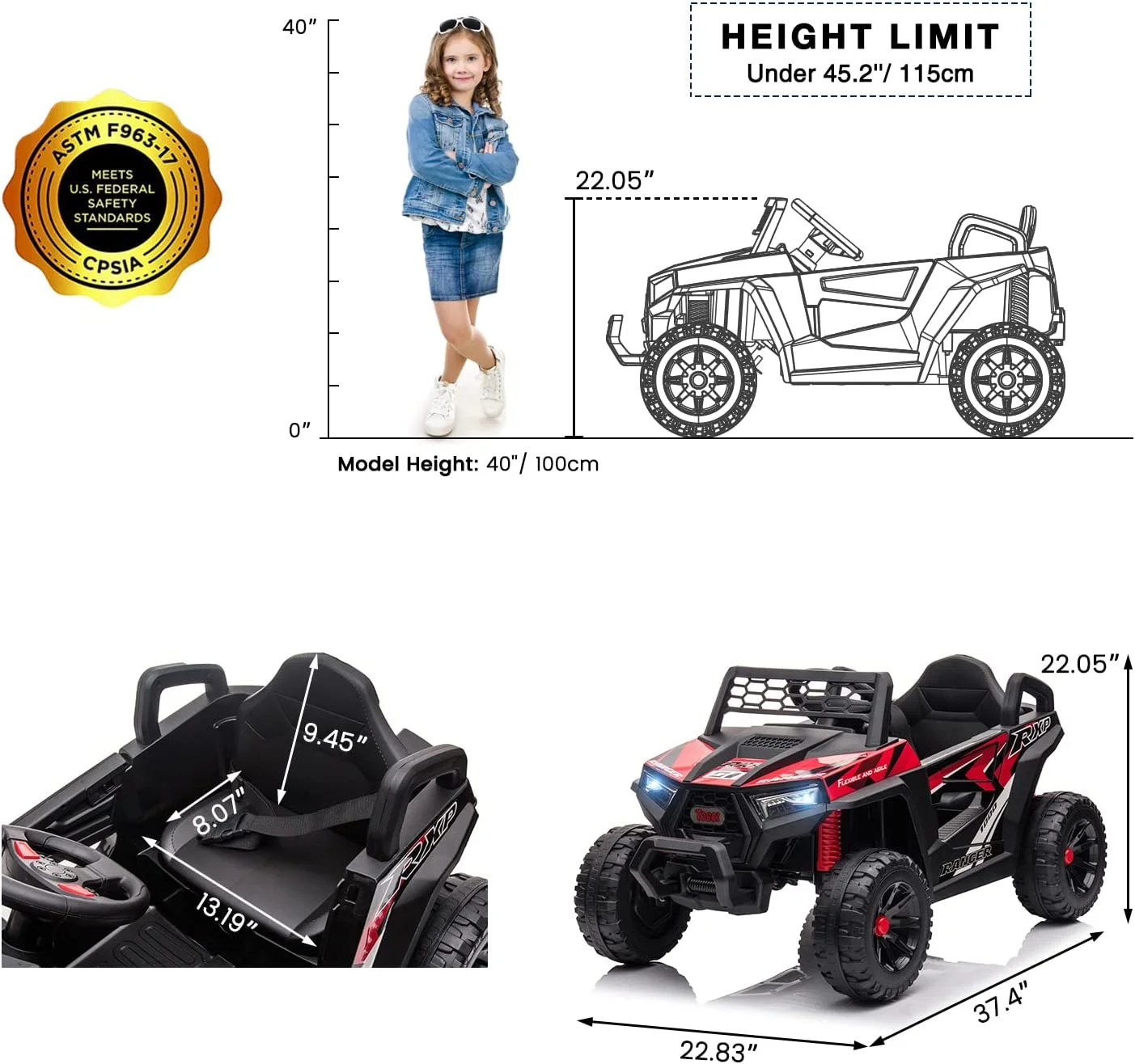 TOBBI 12V Kids Electric off-Road UTV Truck Car Battery Powered Ride on Toys for Girls with LED Headlights, Music, Horn - Image 51