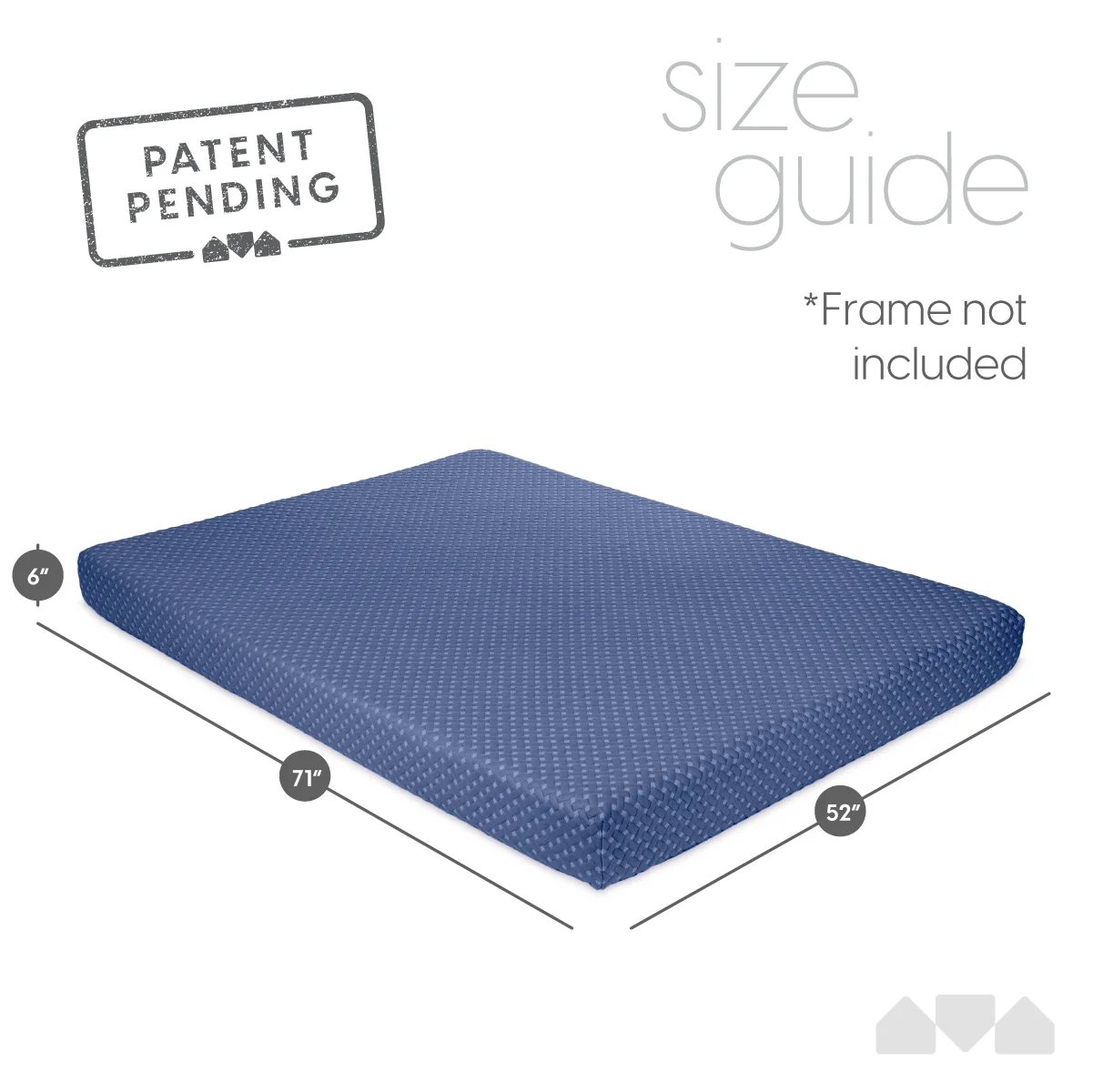Milliard Memory Foam Futon Mattress - Full Size (Frame Not Included) (Black), 71"52"x6" - Image 32