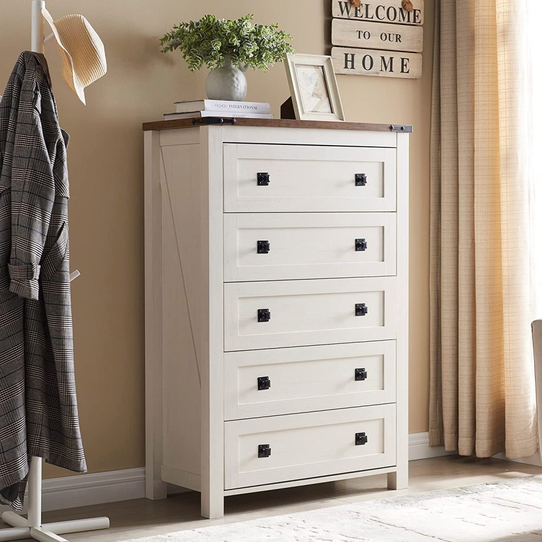 WAYFAIR Farmhouse 5 Drawers Dresser Chests For Bedroom