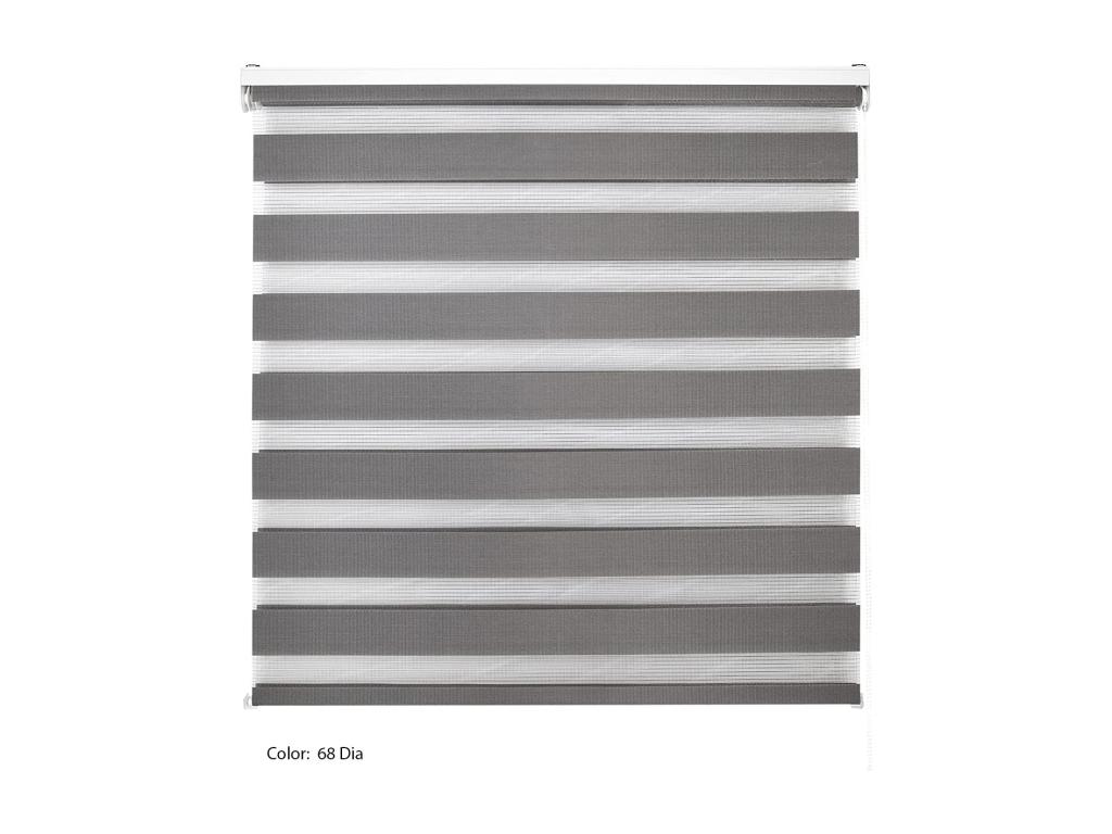 Pratcas | Estor Enrollable NOCHE y DIA | 145 x 180 cm (Ancho por Alto) Tamaño de Tela 142 x 175 cm | Modelo SHAE Color Antracita