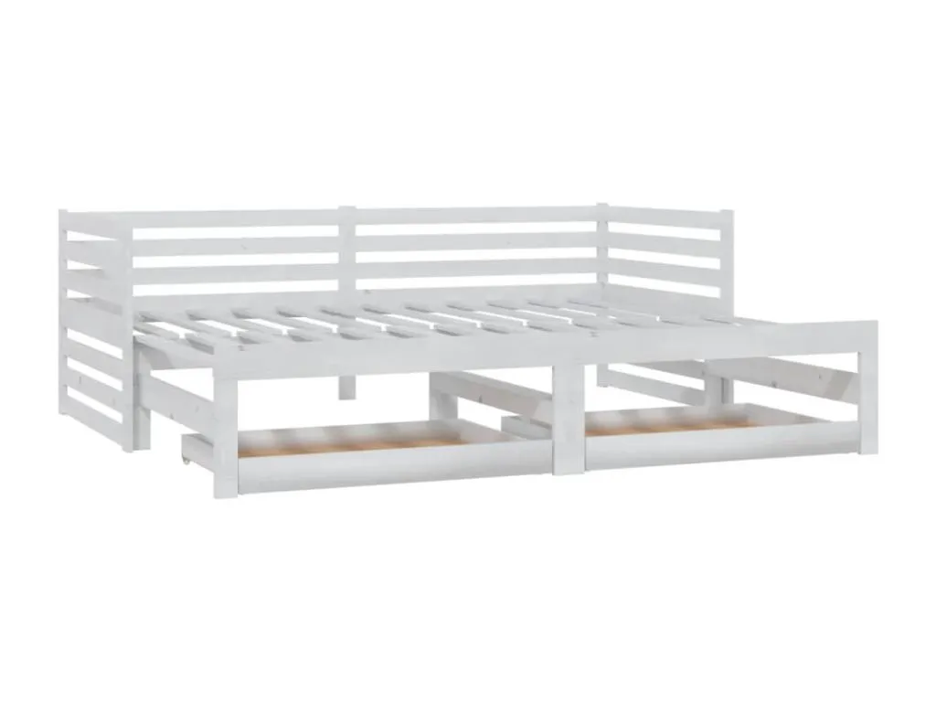 Sofá cama extraíble Luxmbls maciza de Luxmbls blanco 2x(90x200) cm QUAP76335