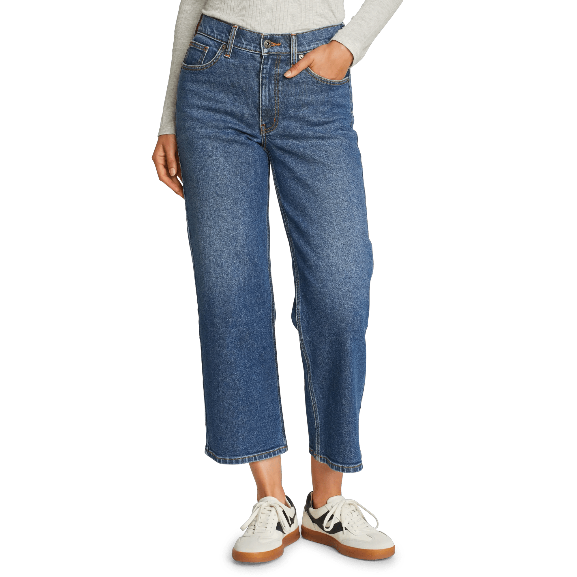 Women's Authentic Everyday High-Rise Cropped Jeans - Eddie Bauer Outlet