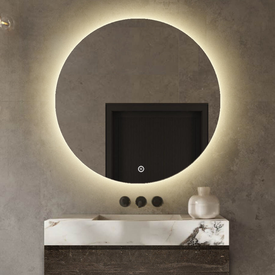 Vtw Living - Badkamerspiegel Rond 100 cm Spiegel met Verlichting