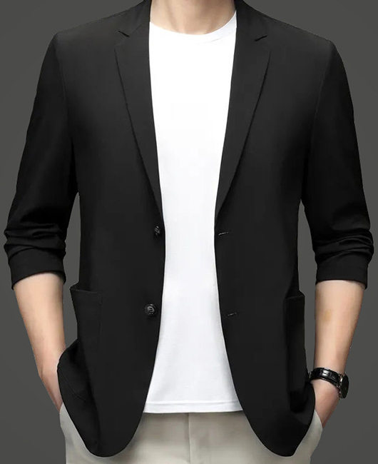 Daily Utility Pocket Notch Lapel Single Breasted Solid Blazer