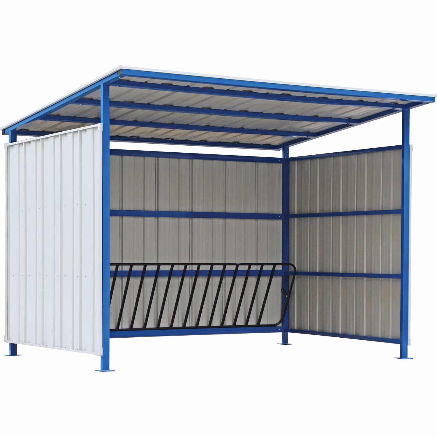Global Industrial 708408 16 Bike Outdoor Bike Storage Shelter - 120 x 95.5 x 90.06 in. - image 1