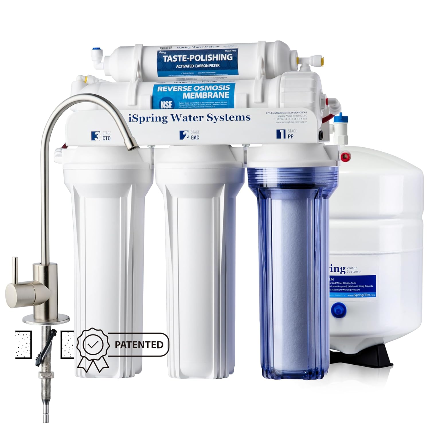 WAYFAIR ISpring RCC7AK, NSF Certified, 75 GPD, Alkaline 6-Stage Reverse Osmosis System, PH+ Remineralization RO Water Filter System Under Sink, Patented Top-Mounted Faucet Design For Easy Installation