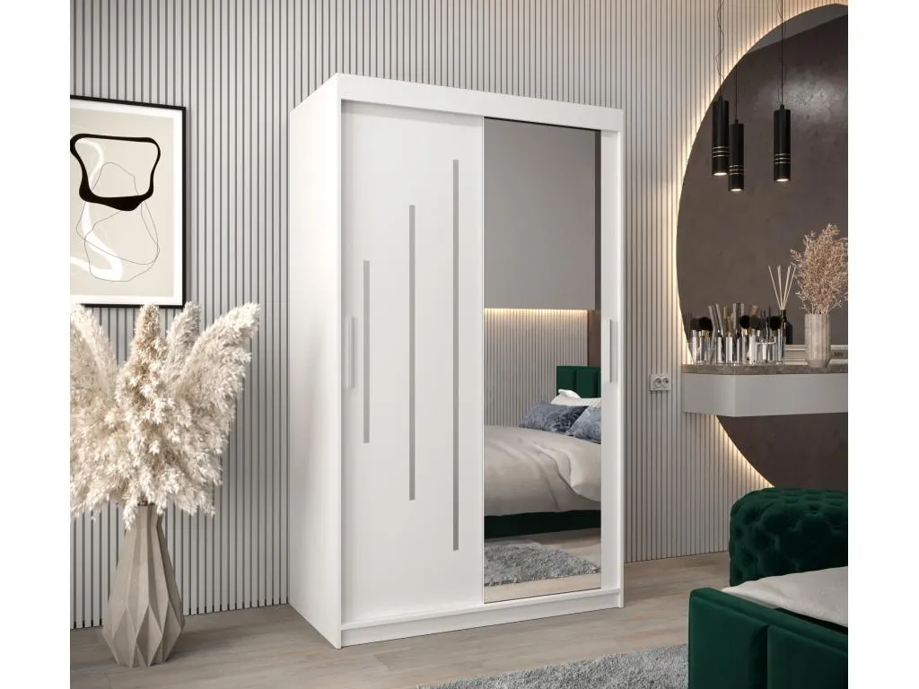 Armario Nidovia puertas correderas 200/120/62 2 puertas blanco/blanco qle3446196