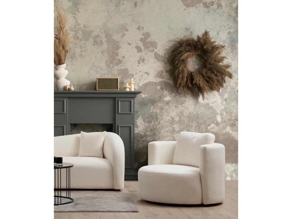 Sillón Altadena 367, De color marrón claro, 71x105x100cm, Tapiz, Patas: Plástico