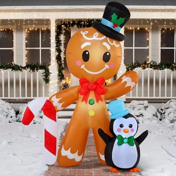 WAYFAIR 6Ft Tall LED Gingerbread With Penguin Decoration
