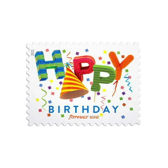 2021 Happy Birthday Forever Stamps - First-Class Postage Sheet(25 Sheet of (500 Pcs))
