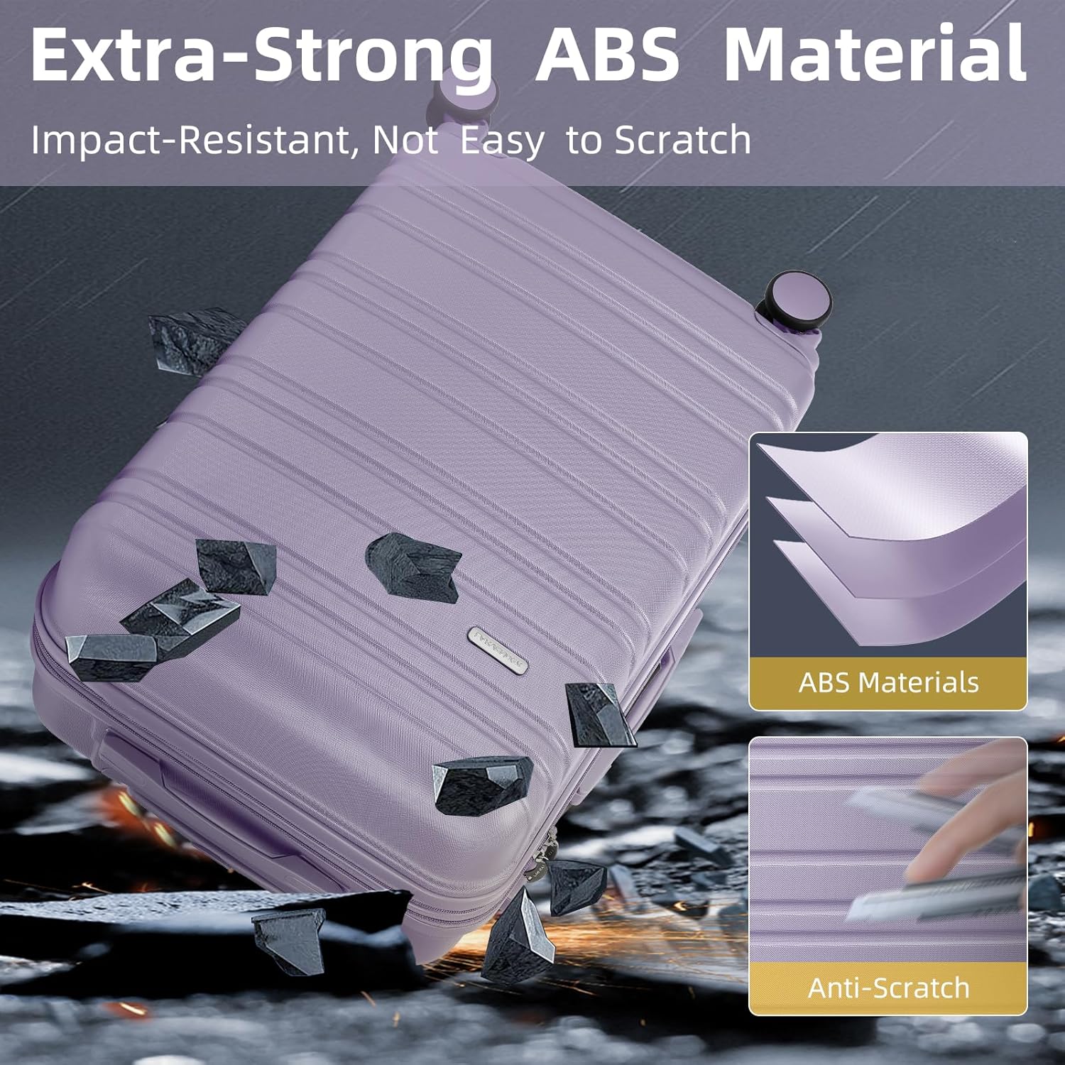 6-piece luggage set, expandable hardshell suitcase set with spinner wheels, lightweight rolling luggage set