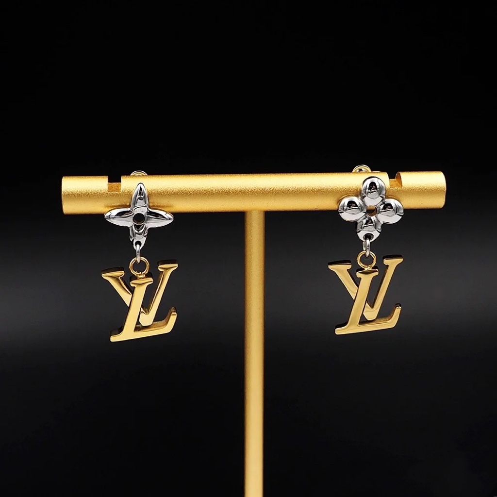 Louis Vuitton Mixed Metal Color Asymmetrical Dangle Earrings - Original Replica Club