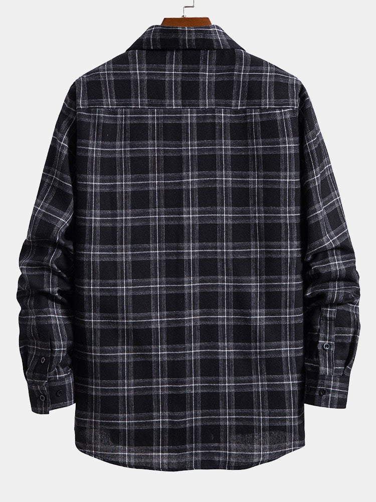 Plaid Button Up Shirt With Pocket