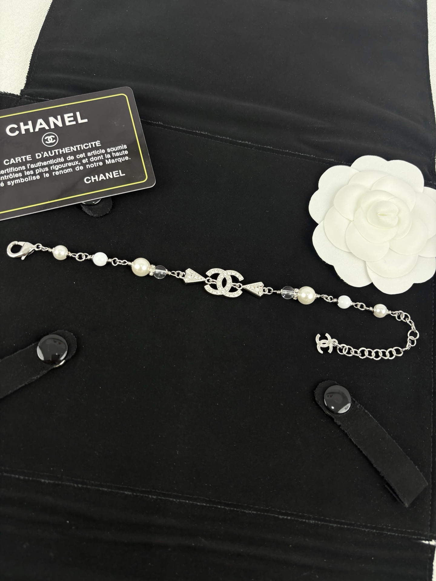 Chanel Diamond Paved Triangle Bracelet - Original Replica Club