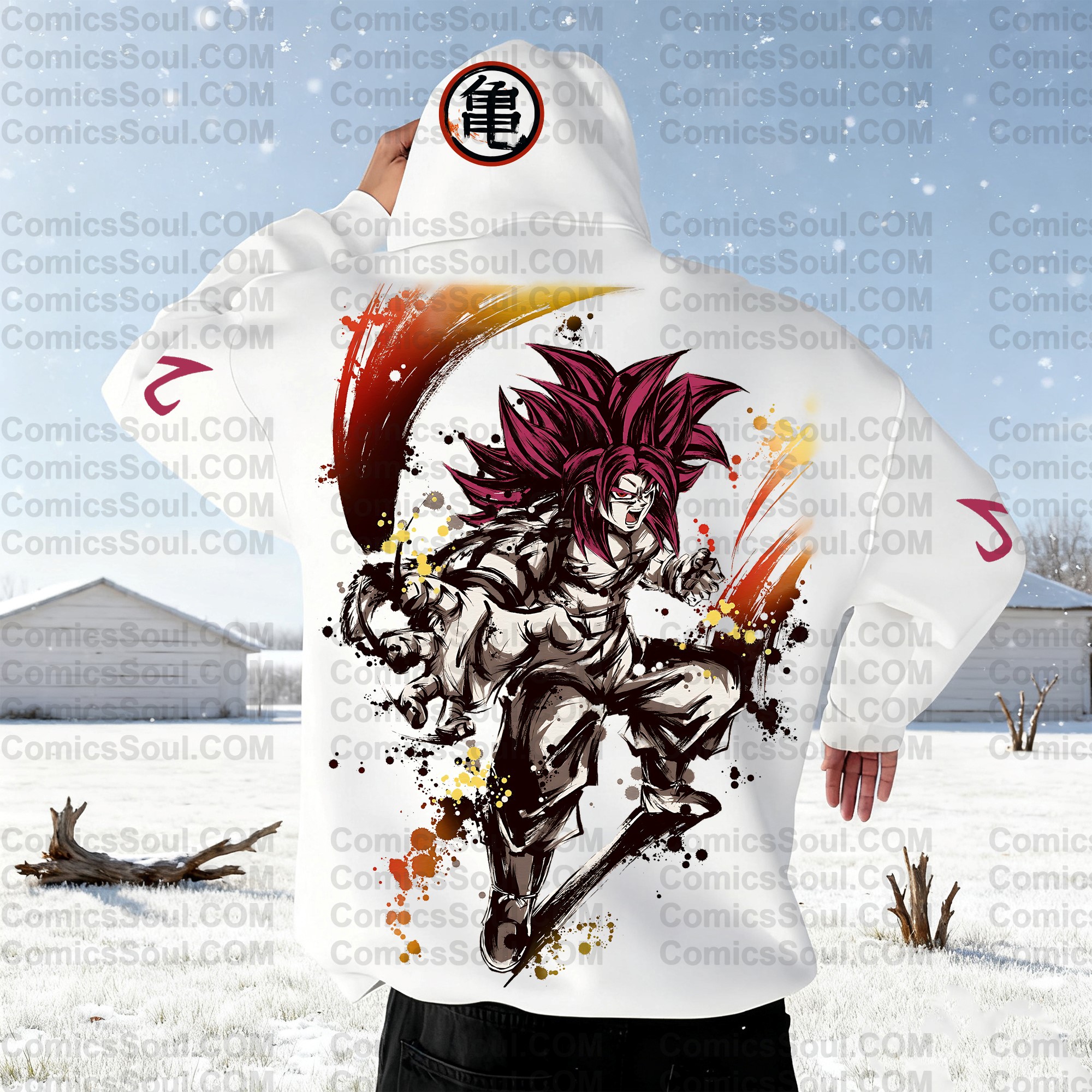 (Dragon Ball)Unisex Anime Graphic Streetwear Wintage Plush Hoodie