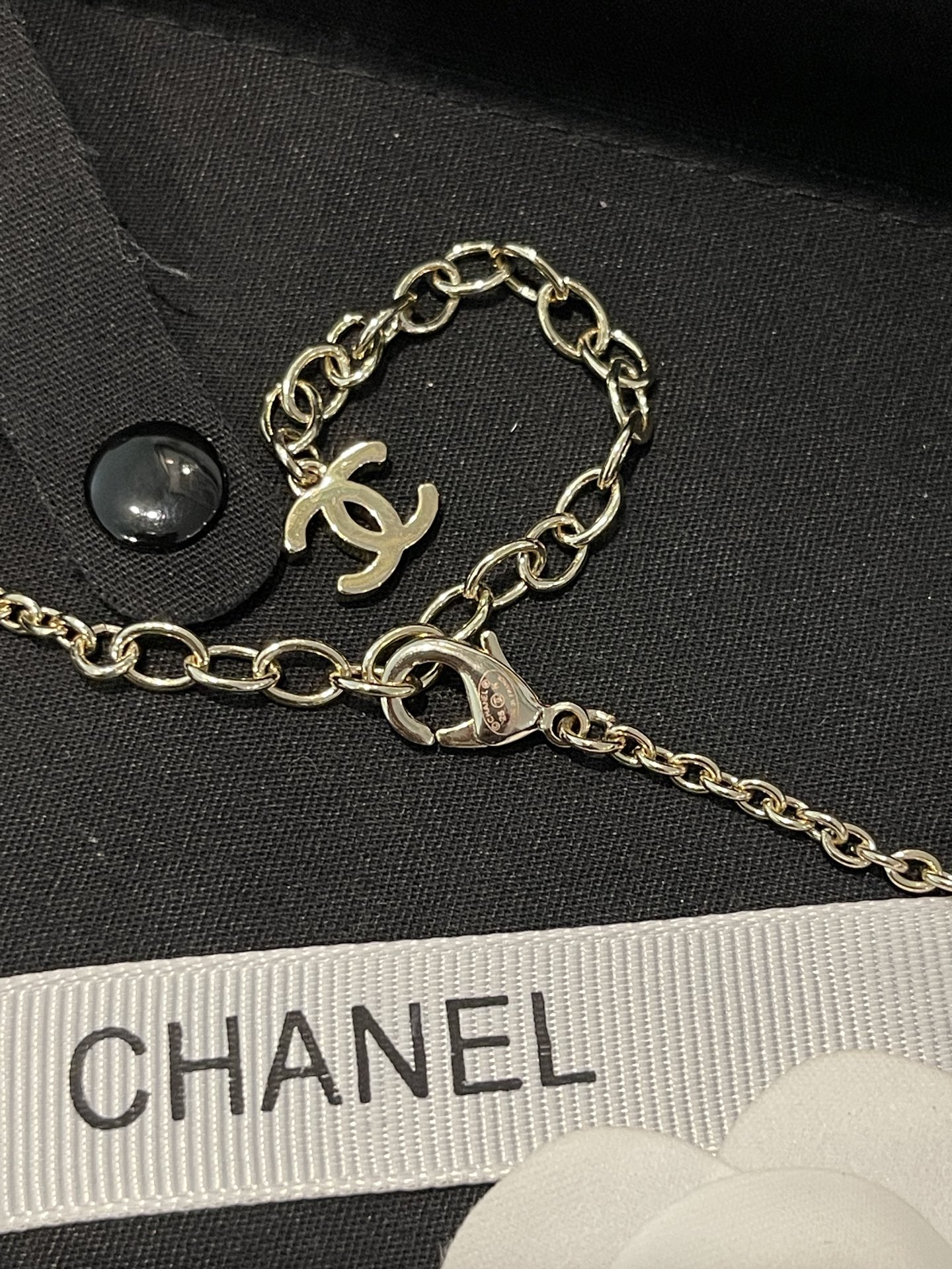 Chanel Diamond Paved Black Enamel Star Pendant Necklace - Original Replica Club