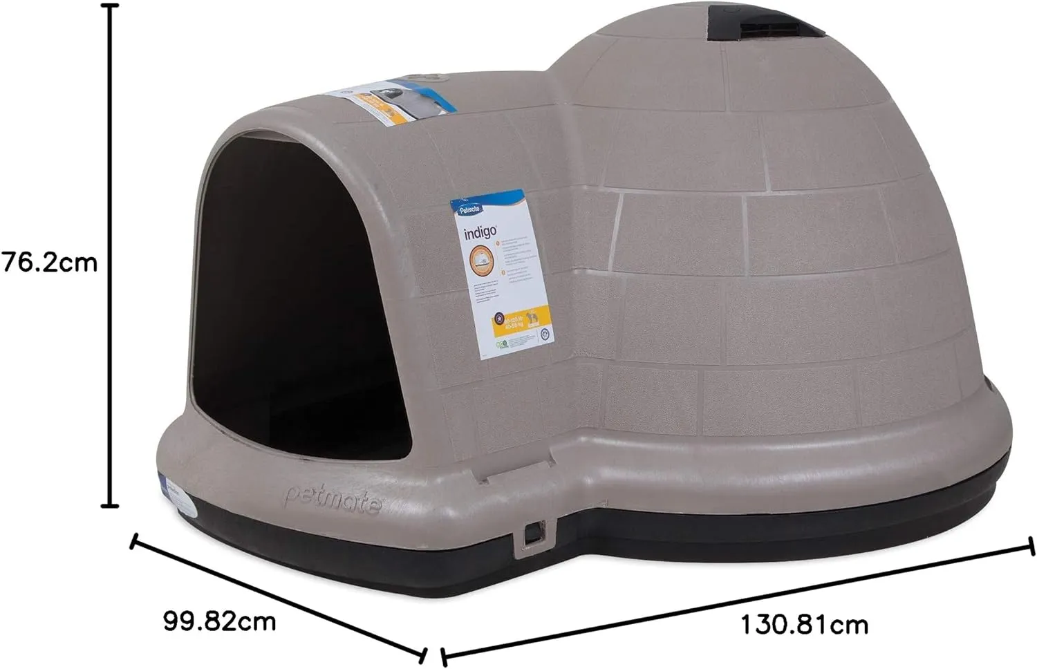 Petmate Indigo Dog House (Igloo Dog House. Made in USA with 90% Recycled Materials. All-Weather Protection Pet