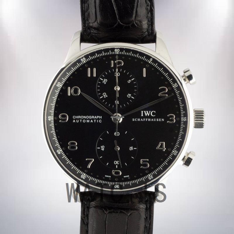 IWC Portuguese Chrono Men's IW371438 42mm Silver-tone Leather Strap