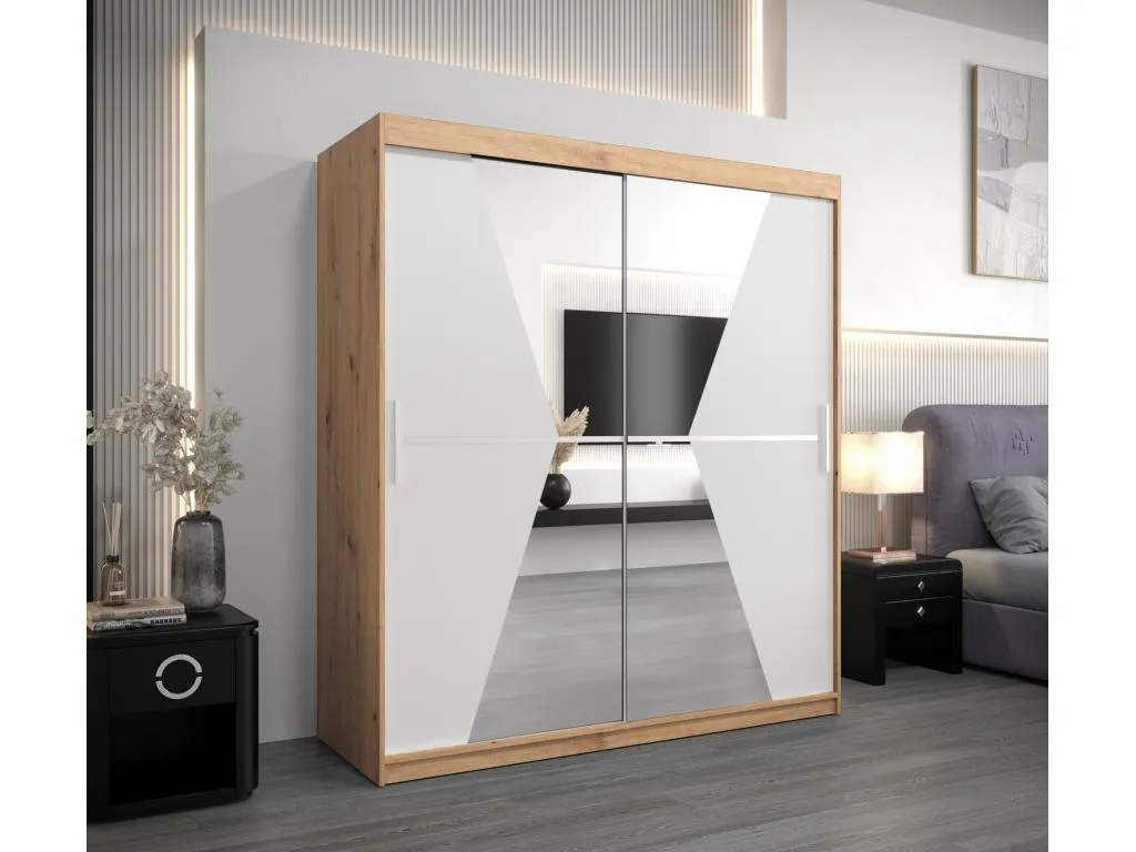 Armario Andreuworldcasa de puertas correderas 200/180/62 2 puertas (artisan/blanco)