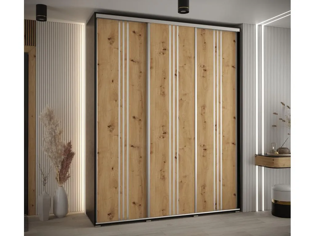 ARMARIO Decoesp 6 DE PUERTAS CORREDERAS 235.2/190/45 3 puertas (Negro/Artisan/Plata) VUQI73990