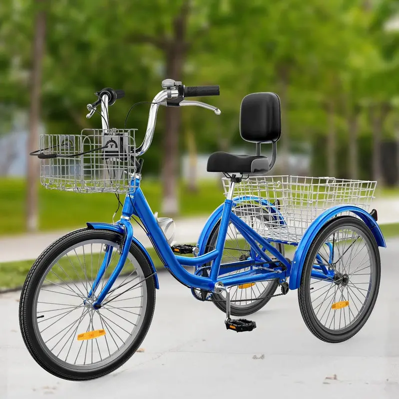 26-Inch Adult Tricycle - 7-Speed Heavy-Duty 3-Wheeled Bicycle - Image 2 26-Inch Adult Tricycle - 7-Speed Heavy-Duty 3-Wheeled Bicycle - Image 2