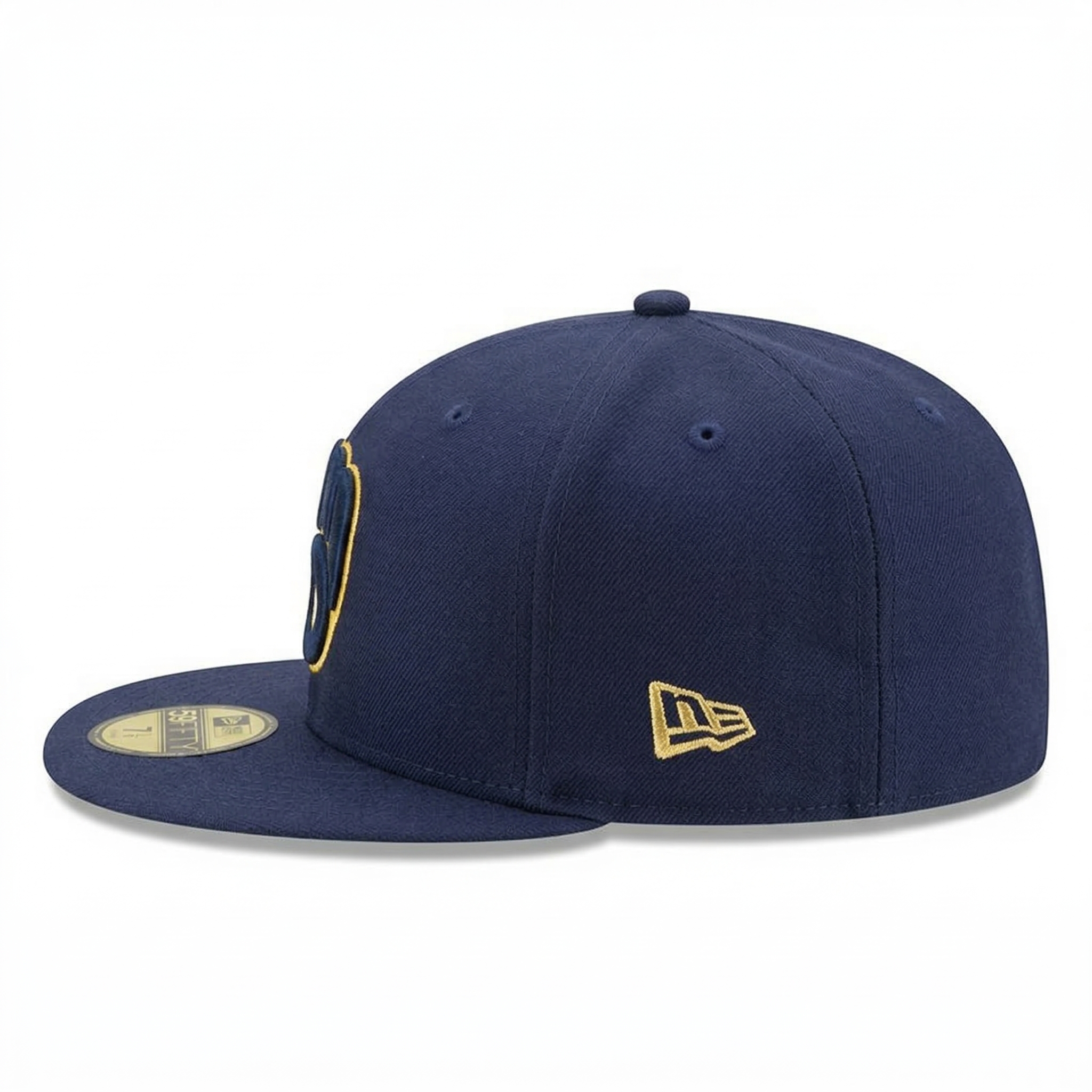 Milwaukee Brewers Classic Navy Fitted Cap - Retro Glove Logo | SEVEN HATS - SEVEN HATS