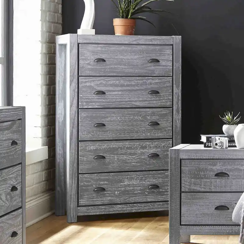 Montauk Solid Wood Chest with 5 Drawers by Grain Wood Furniture