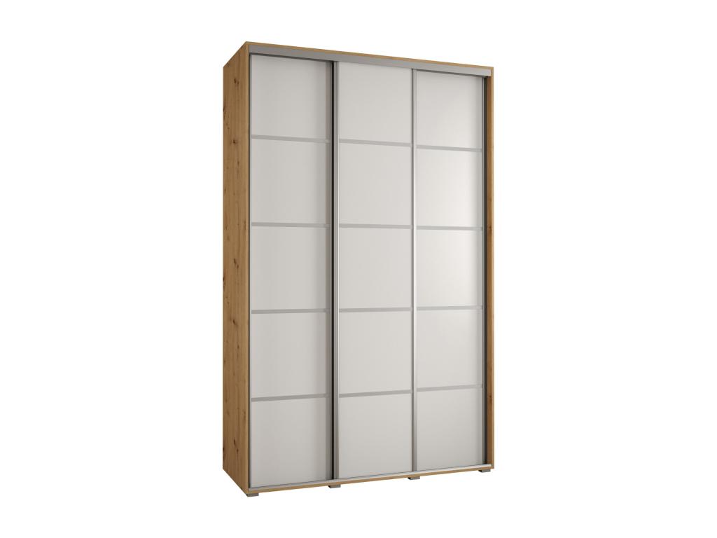 ARMARIO Nestliq 4 DE PUERTAS CORREDERAS 235 - 2/160/60 3 puertas Artisan/Blanco/Plata