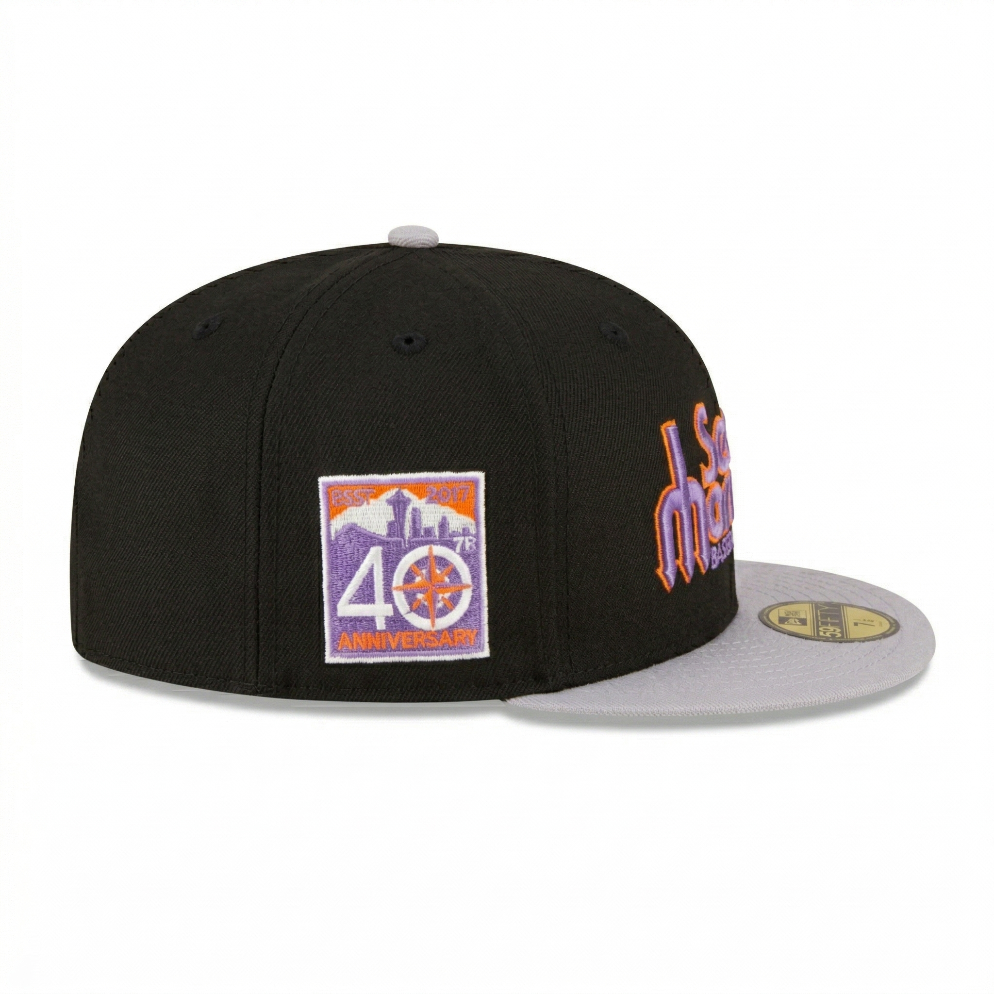 Seattle Mariners New Era 59FIFTY 40th Anniversary Trident Script Fitted Hat - SEVEN HATS - SEVEN HATS
