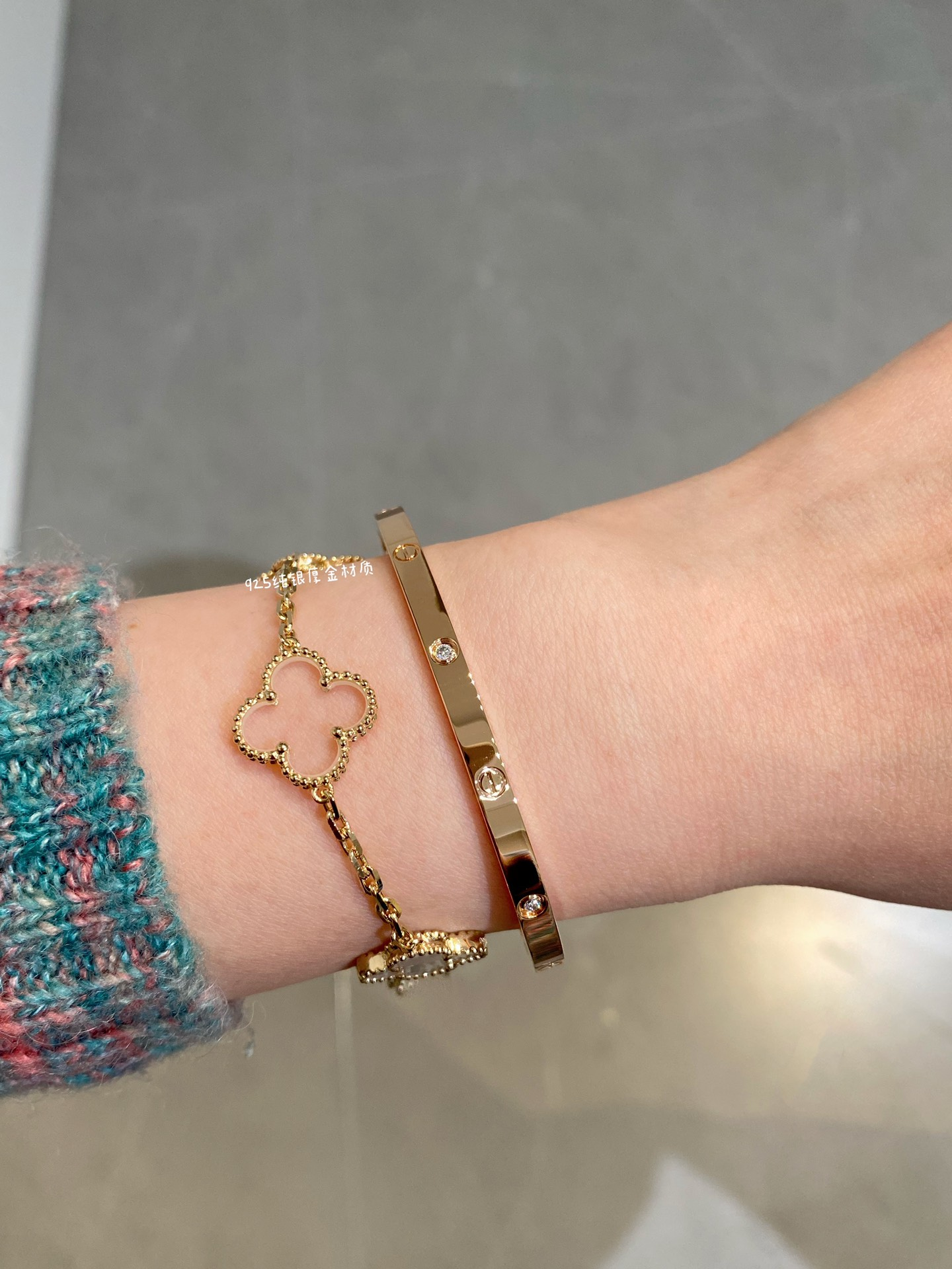 VCA Transparent Crystal Alhambra Bracelets, 5 Motifs - Original Replica Club