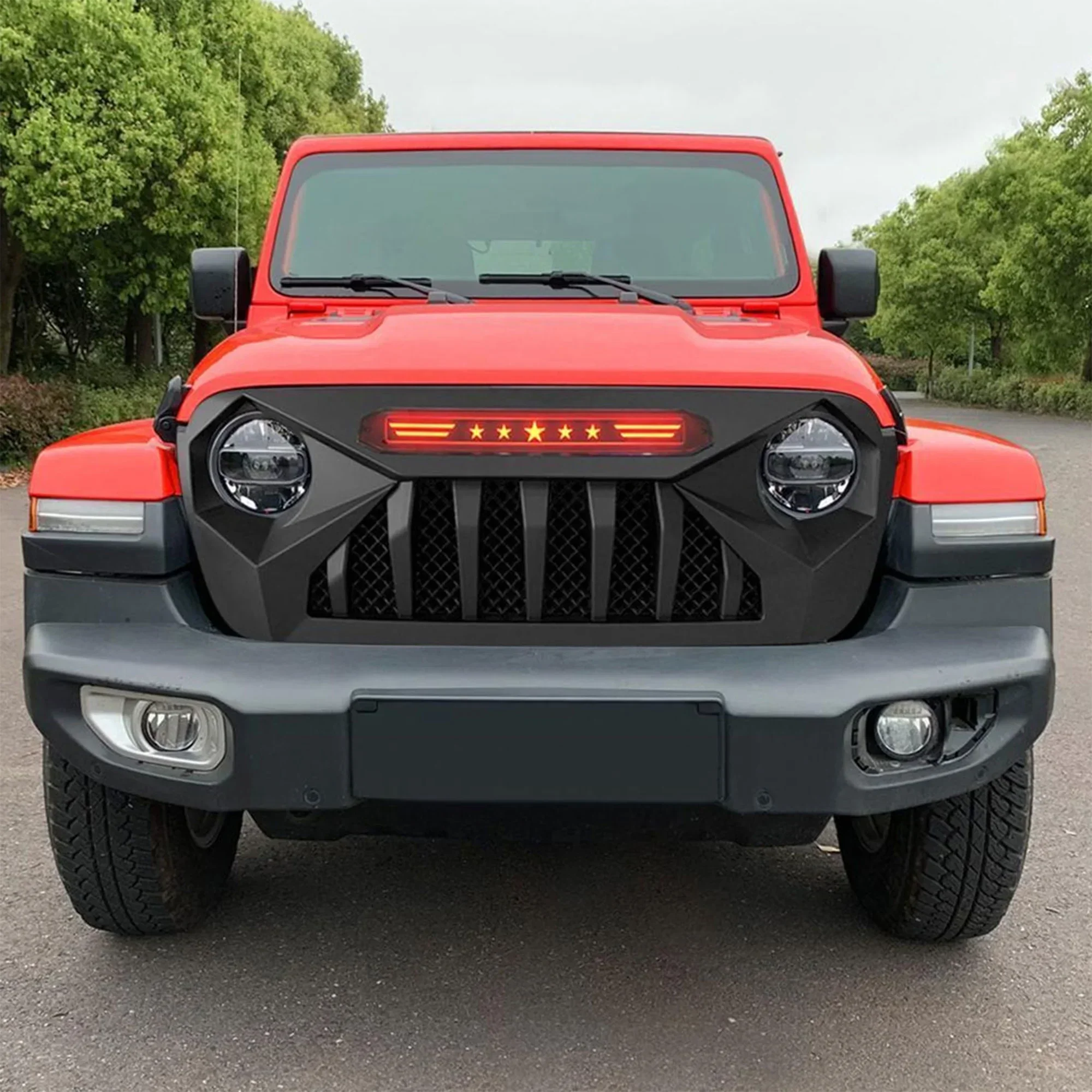 AMERICAN MODIFIED Demon Grille With Red Lights For 18-21 Wrangler/Gladiator - Image 7 AMERICAN MODIFIED Demon Grille With Red Lights For 18-21 Wrangler/Gladiator - Image 7