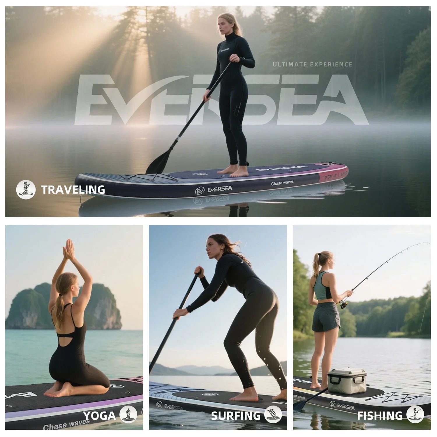 MSEASFREE 10' Inflatable Stand up Paddle Board,with Premium SUP Paddle Board Accessories,Non-Slip Comfort Deck for Youth & Adults - Image 21