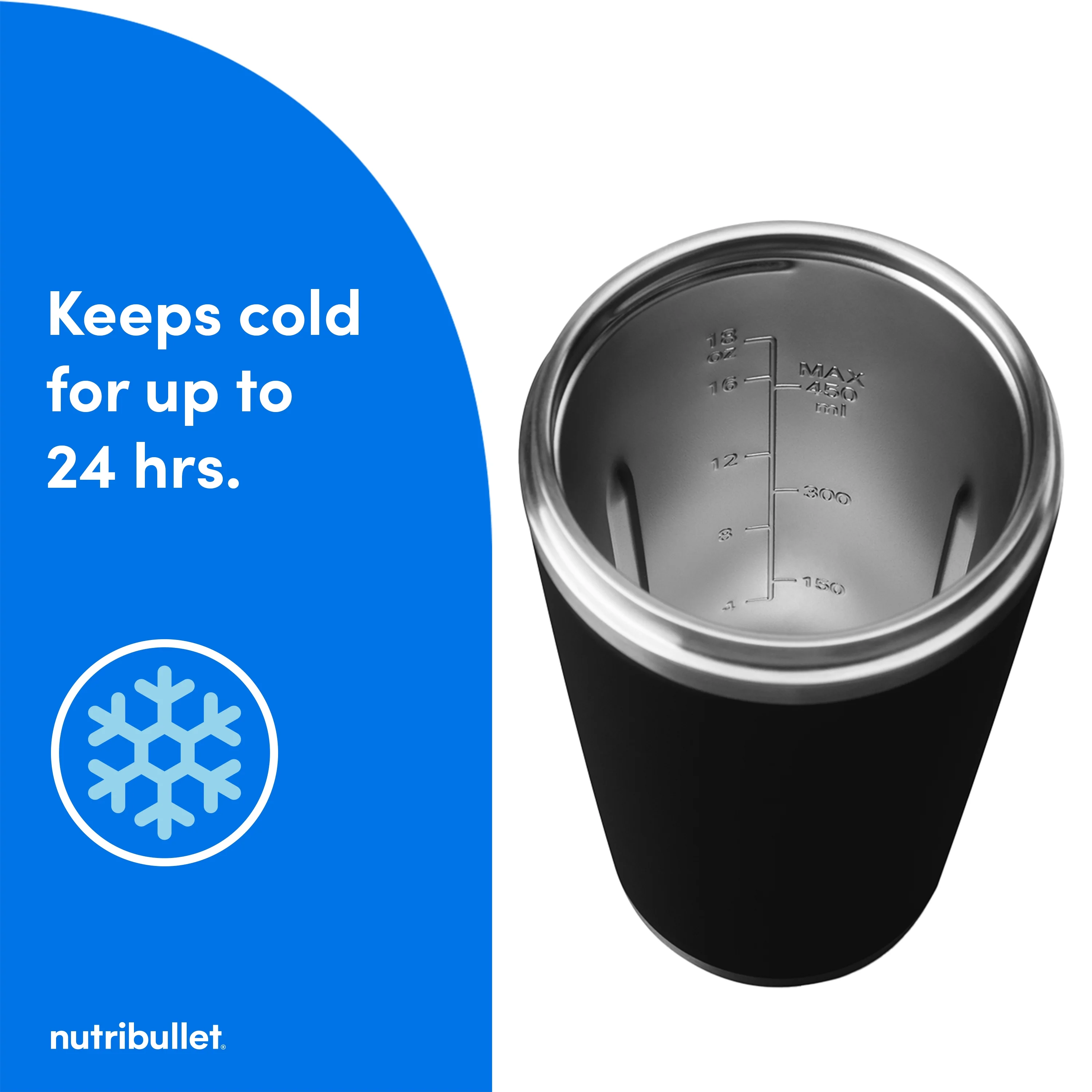 nutribullet Flip Insulated Portable Blender NBPB10350AK - Matte Black, 18oz - Image 4