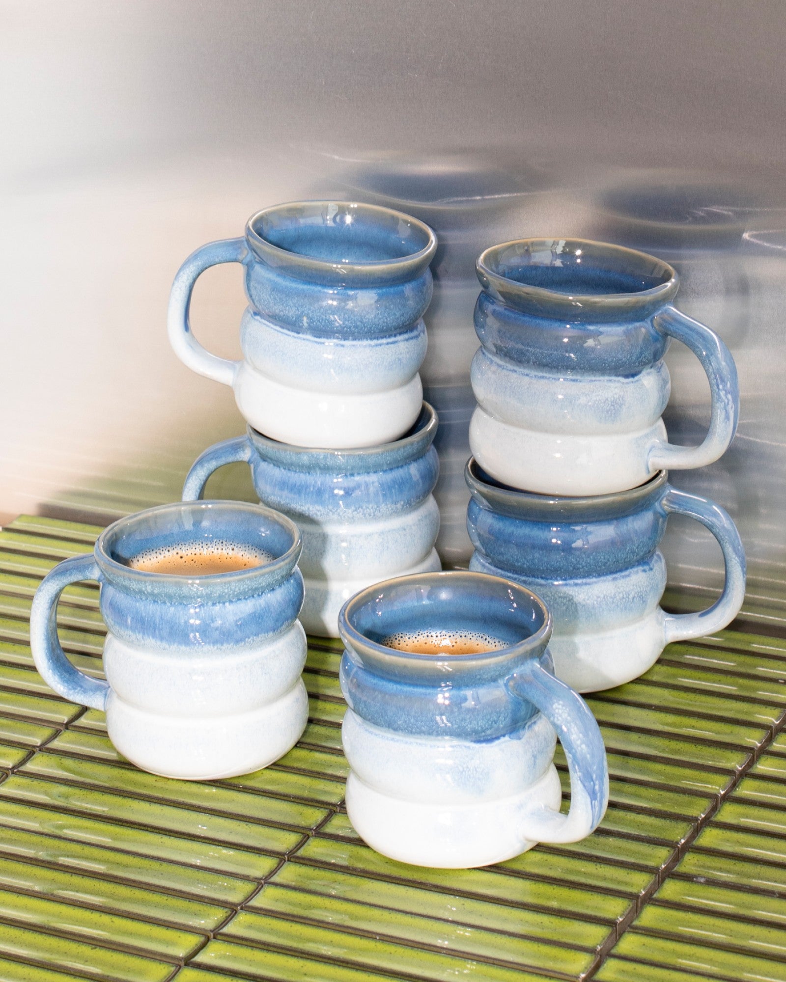Ombra Tasse groß bubble dunkelblau hellblau
