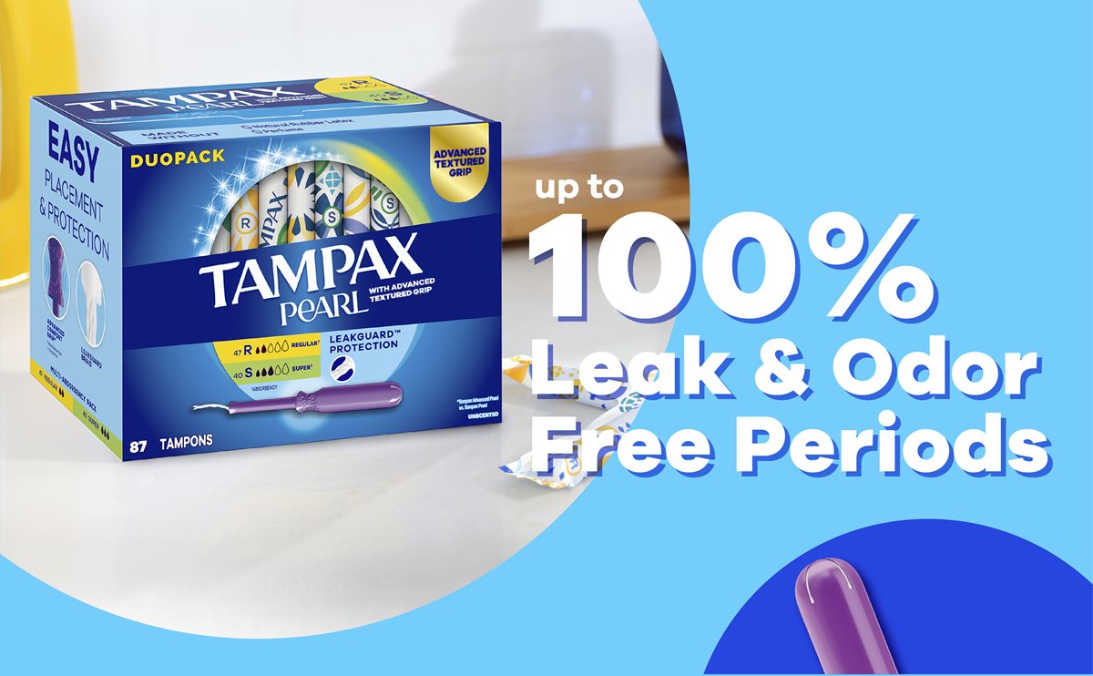up to 100% leak and odor free periods