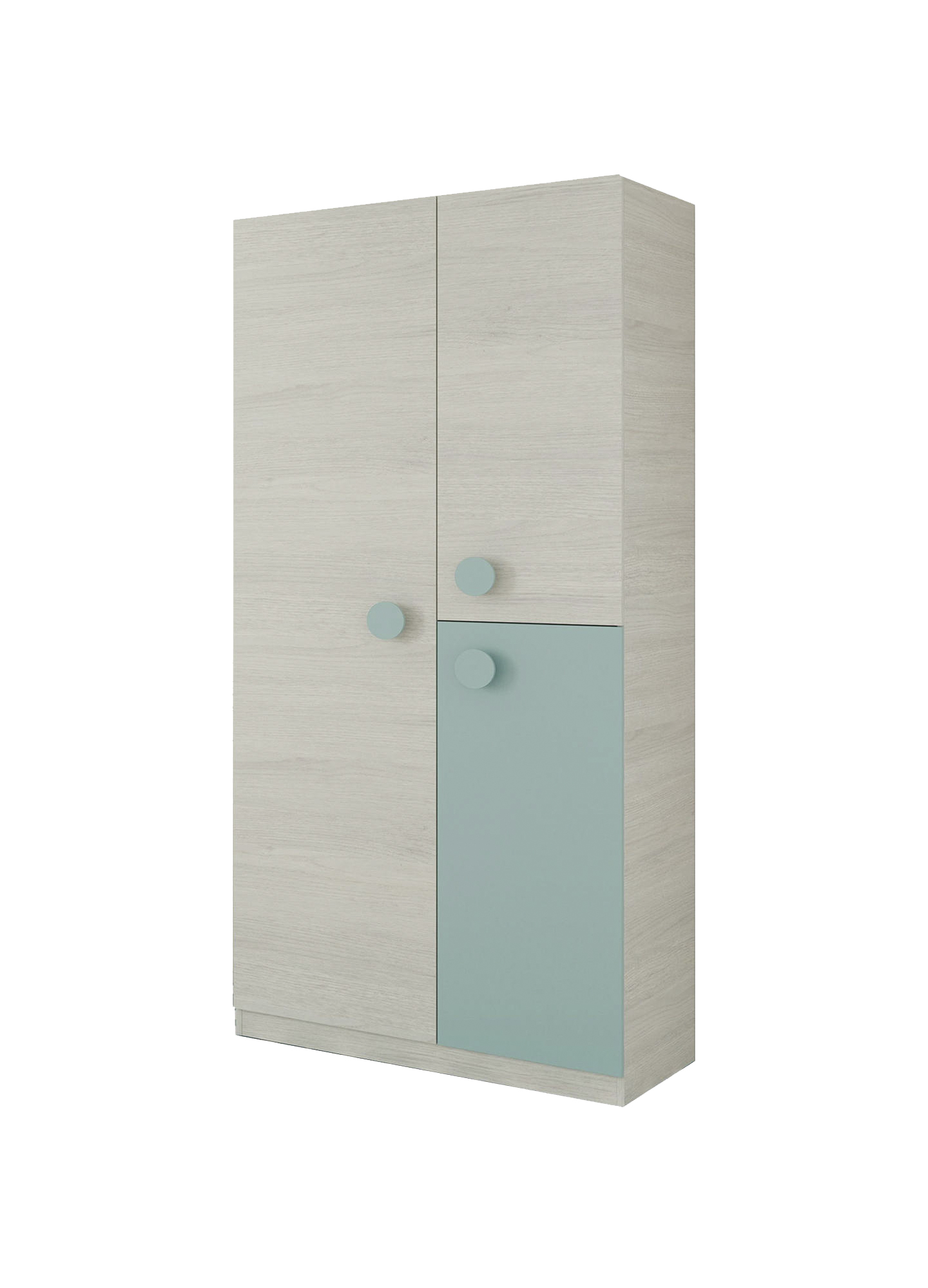 Armario de 3 puertas efecto madera gris y verde aqua – 210x52 cm nj0909h2