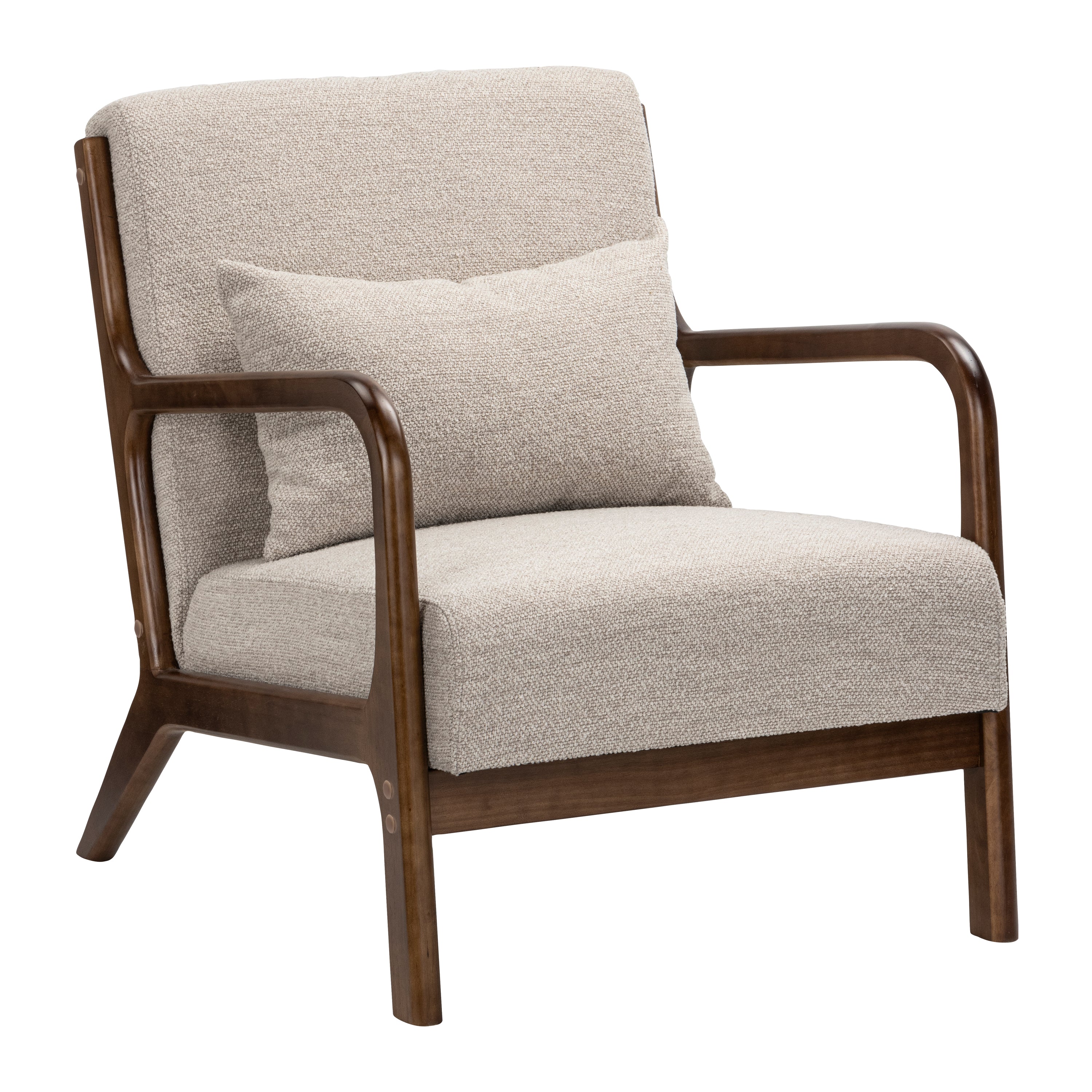 Blokker Wise Fauteuil - Donker Walnoot - Beige