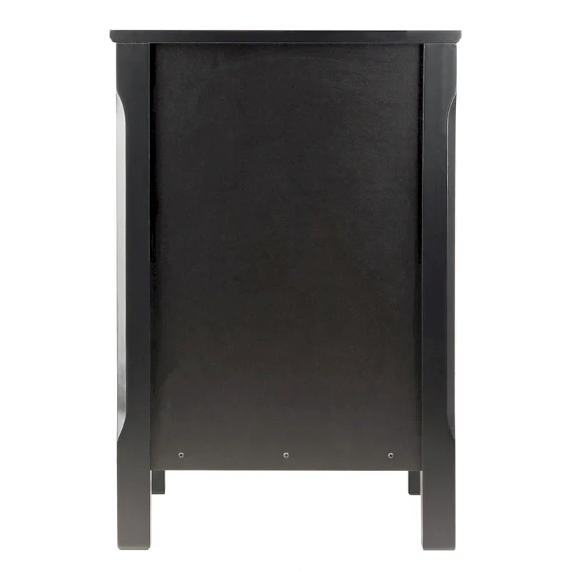 Elegant Black Wooden Nightstand with 3 Generous Storage Drawers - Dimensions: 15.75L x 15.75W x 23.63H