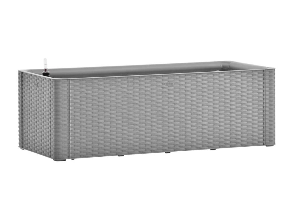 Arriate con sistema de riego automático gris 100x43x33 cm