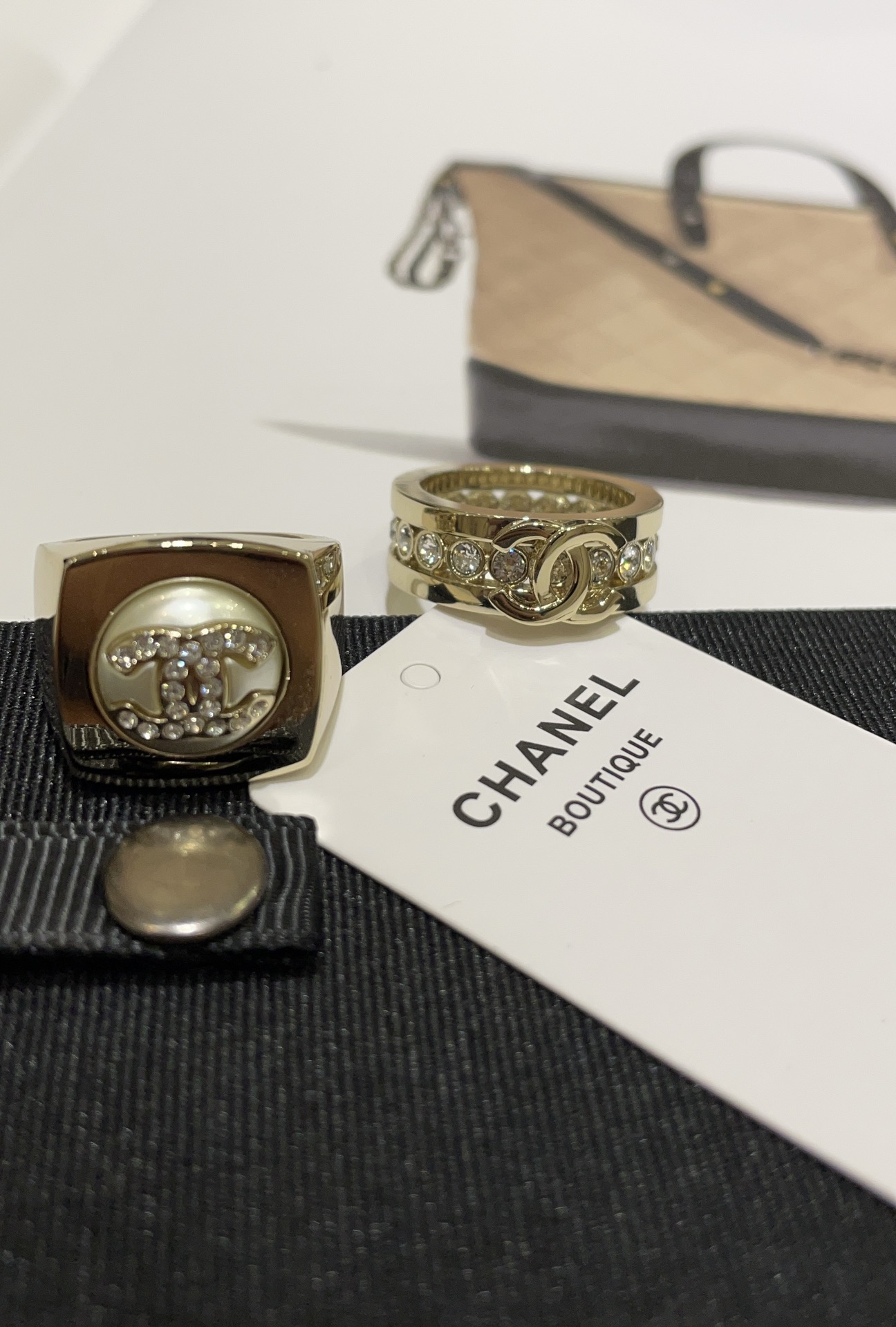 Chanel Full Diamond Wide Coco Ring - Original Replica Club