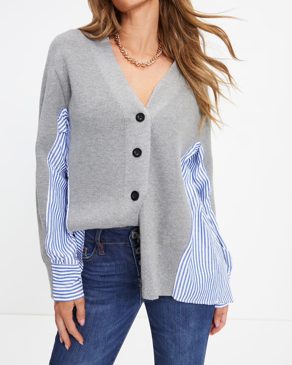 Marvin Contrast Knit Cardigan - Se7enfashion