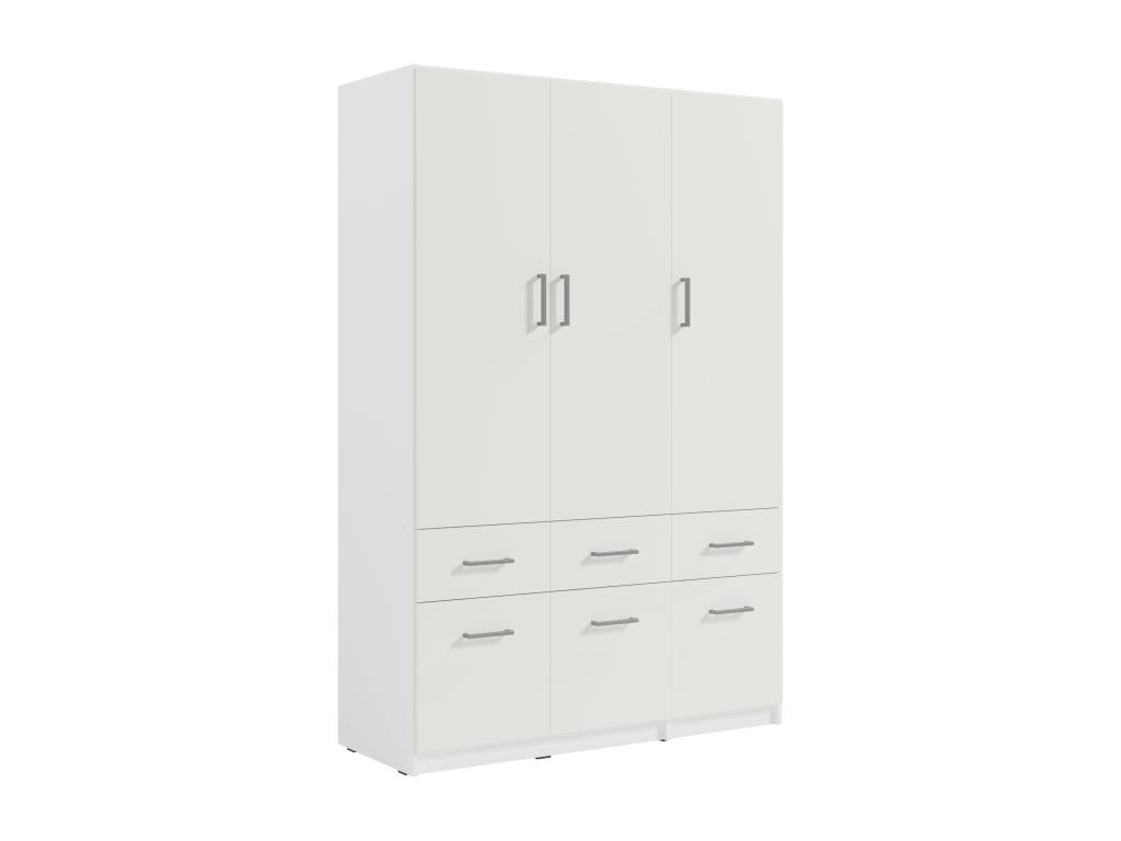 Armario de 5 puertas y 6 cajones - blanco