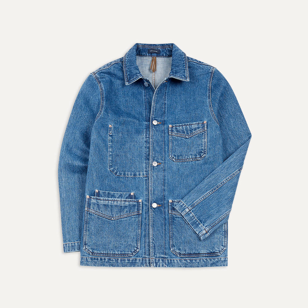 Drake's - Veste de Travail Selvedge - Bleach Wash