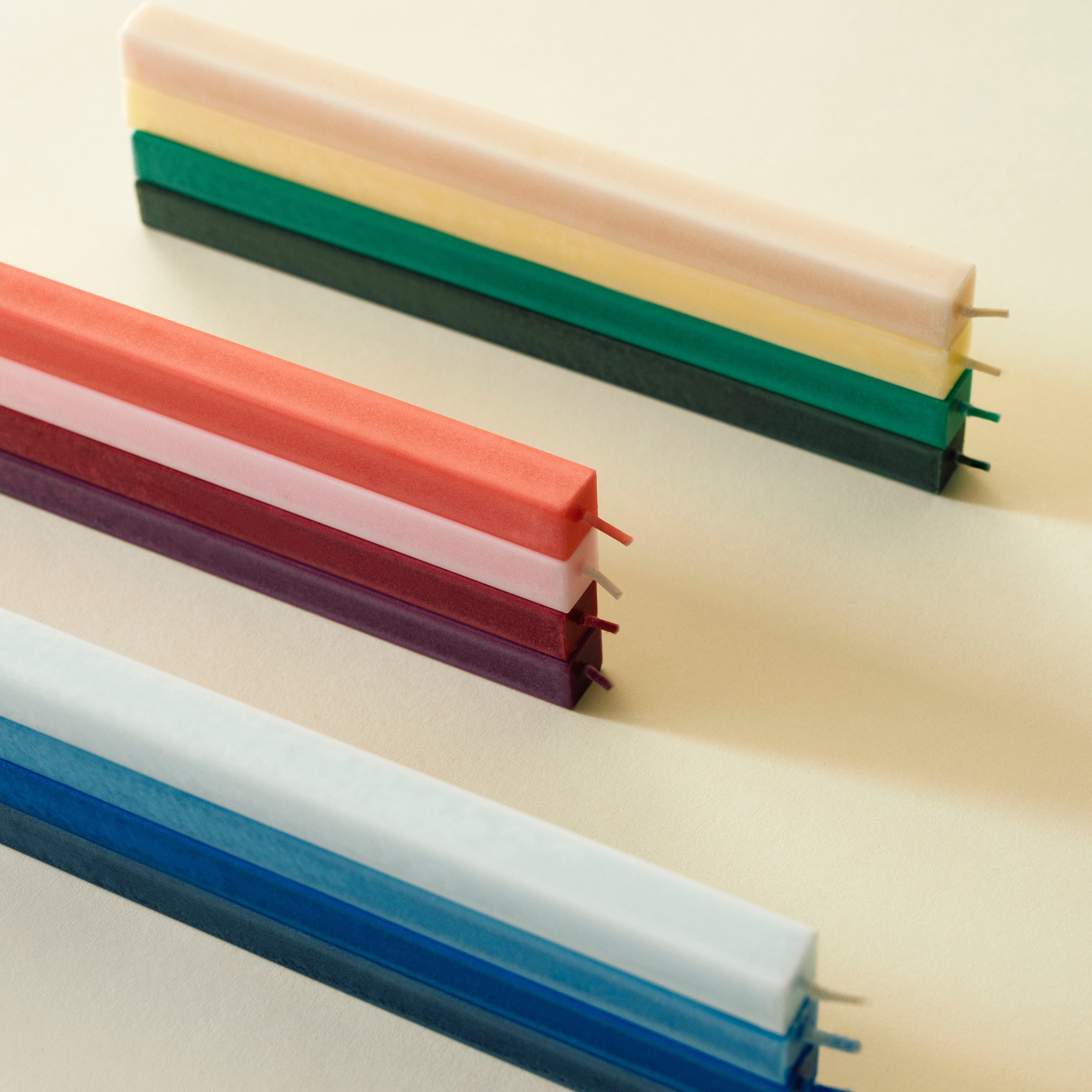 HAY Square Kaarsen - Set van 4 - Rood / Bordeaux