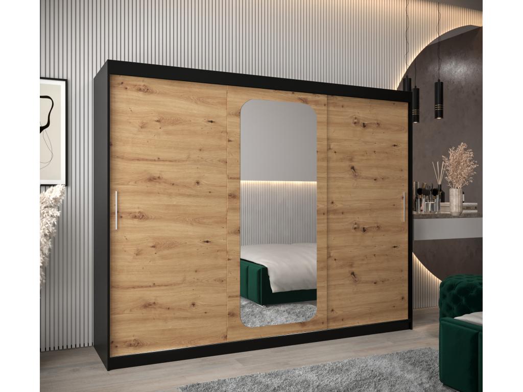 ARMARIO PROMO T2 DE PUERTAS CORREDERAS 200/250/62 3 puertas (negro/artisan)