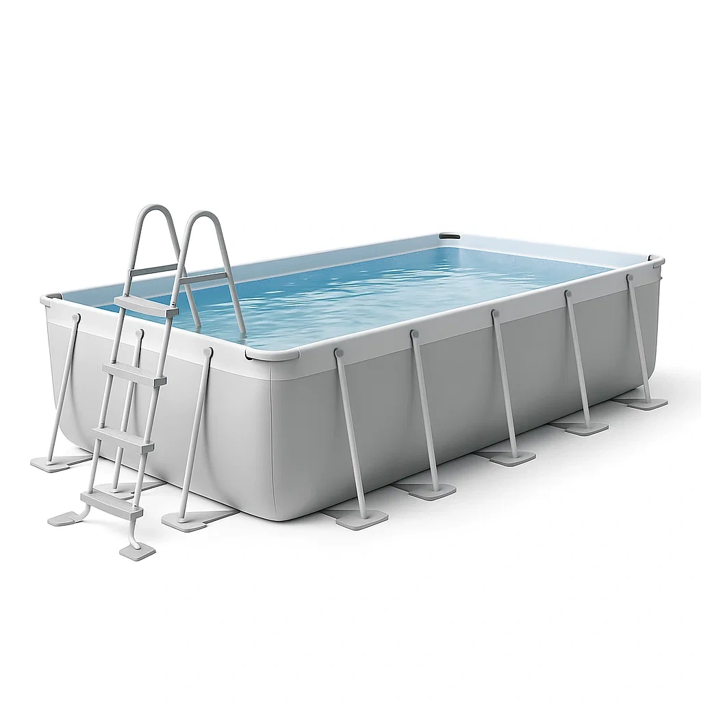 Piscina tubular rectangular 532x265x119 cm colores blanco/azul con filtro y escalera RsrBXVK189Eg