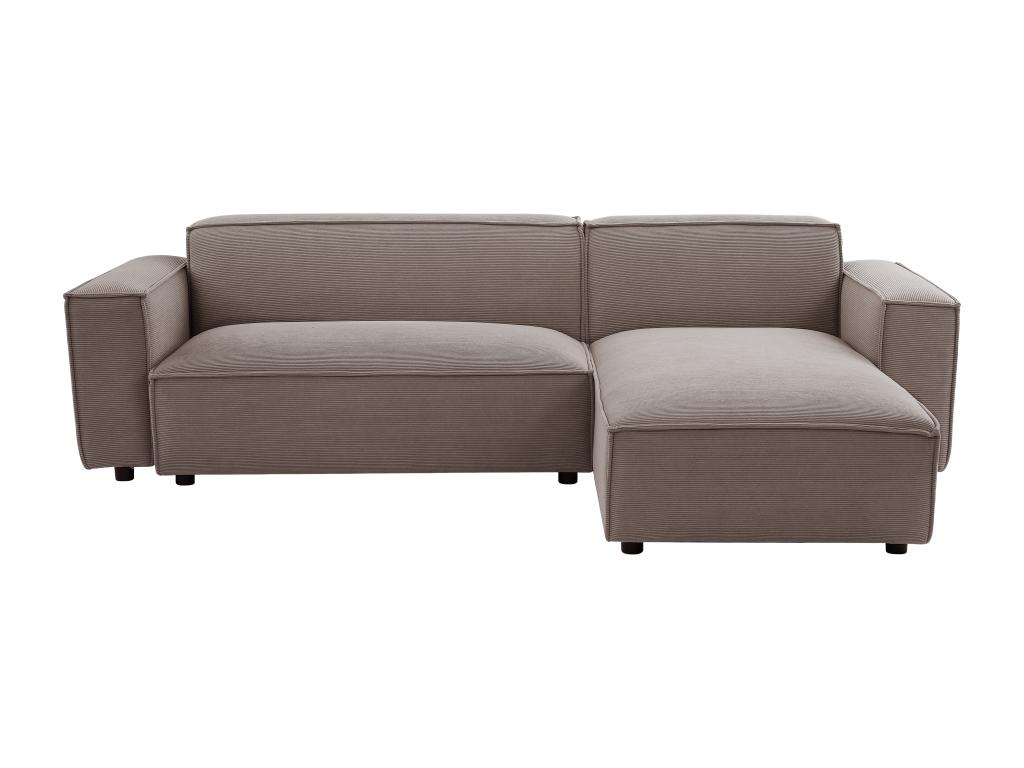 Sofá esquinero reversible de terciopelo de pana - gris
