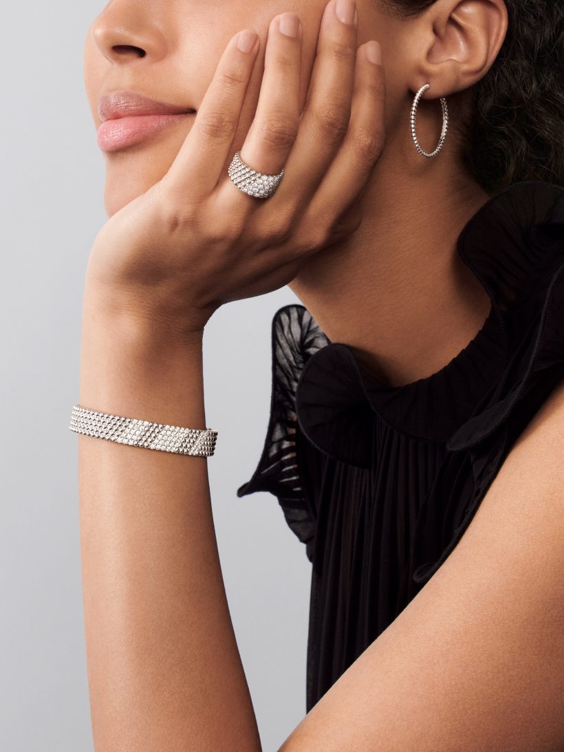 Replicate Perlée diamonds bracelet, 5 rows, medium model(1:1 replica) - Original Replica Club