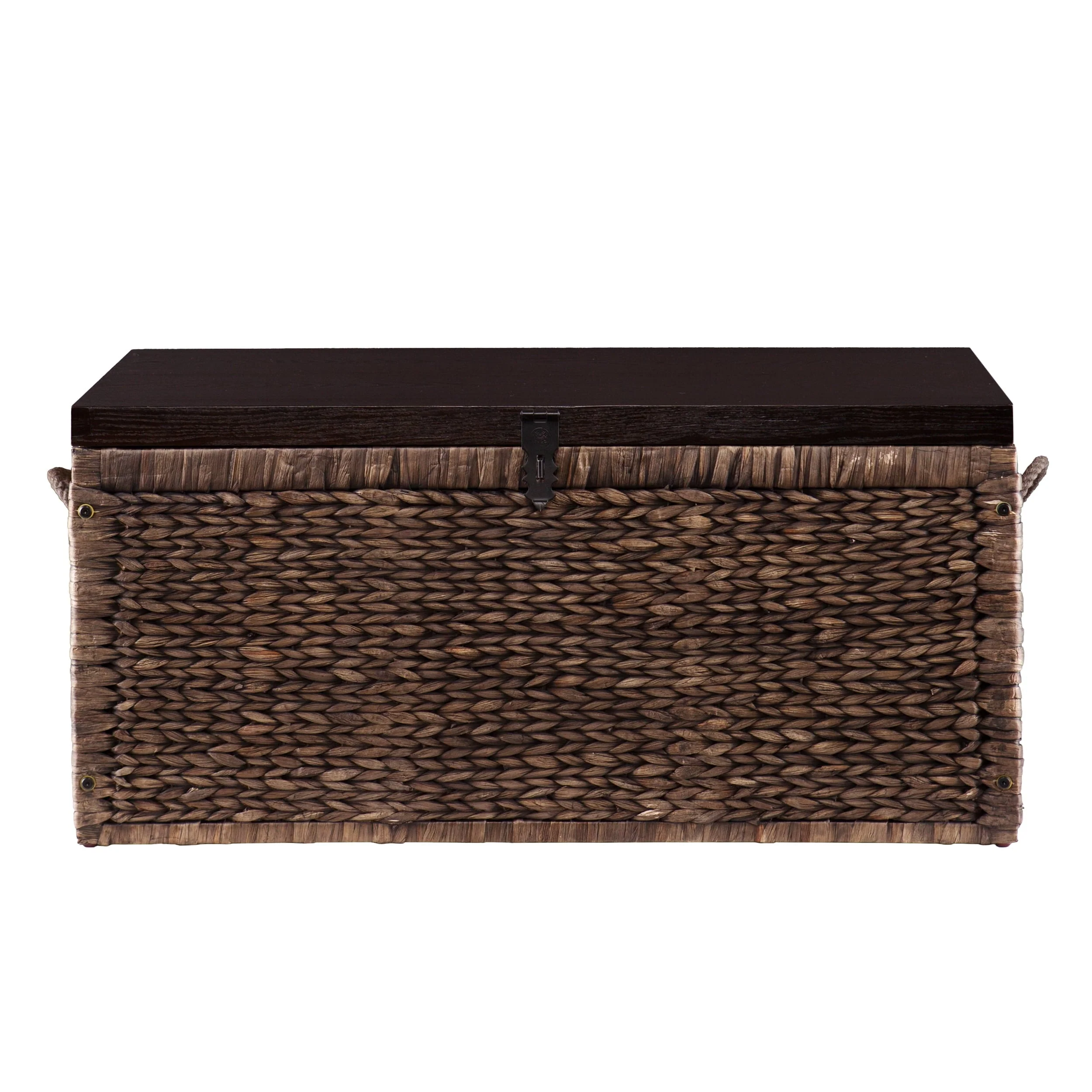 Samford Water Hyacinth Storage Trunk, Blackwashed with Espresso - Image 12